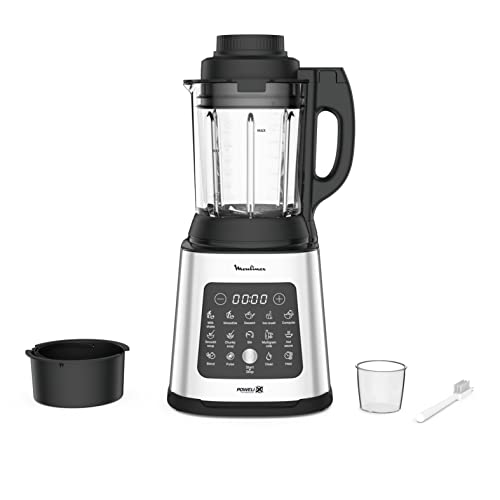 Moulinex PerfectMix Cook, Standmixer mit 10 automatischen Programmen, 1400 W, bereiten heiße und kalte Rezepte zu, elektrischer Mixer mit Touchscreen, leicht zu reinigen, Kapazität 2 l, LM83SD