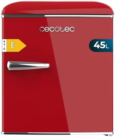 Cecotec Kleiner Kühlschrank   Retro Tischkühlschrank 45L Bolero CoolMarket TT Origin 45 Beige E. 55cm hoch und 44,7cm breit, Energieeffizienzklasse E, Icebox und verchromter Griff, Beige : Elektro Großgeräte