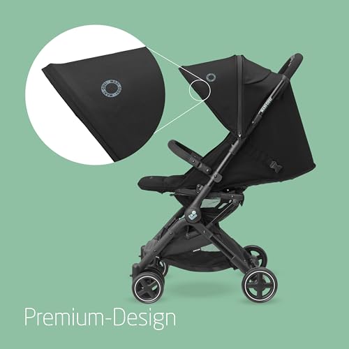 Maxi Cosi Lara2 Baby Kinderwagen, 0–4 Jahre, 0–22 kg, federleichter, kompakter Buggy, 3 Liegepositionen, flache Liegeposition, klein zusammenklappbar, Schultergurt, Essential Black : Baby