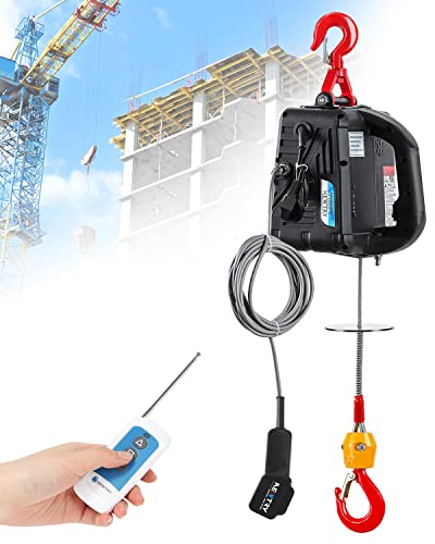 NEWTRY 3 in 1 Elektrische Seilwinde 500KG/1100lb Drahtlose Fernbedienung 7.6m/25ft 1500W Elektrischer Seilhebezeug mit Überlastschutz (Tragkraft 500KG) : Gewerbe, Industrie &amp; Wissenschaft