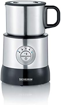 SEVERIN Induktions Milchaufschäumer, elektrisch &amp; ohne Anbrennen, spülmaschinengeeigneter Milchaufschäumer, Edelstahl gebürstet/schwarz, 700 ml, SM 3583