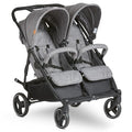 ABC Design Zwillingsbuggy Twin Circle   leichter und wendiger Kinderwagen für Zwillinge mit Liegefunktion, klein zusammenklappbarer Geschwisterwagen   Woven Graphite : Baby
