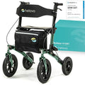Helavo Rollator mit Luftbereifung für Draußen   Rollator Faltbar und Leicht mit Sitz, Aluminium Outdoor Walker   Rollator Leicht Klappbar für Außenbereich : Drogerie &amp; Körperpflege