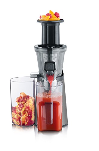 SEVERIN Slow Juicer – Entsafter für Saft, Sorbet, Eis, Marmelade uvm., elektrische Saftpresse aus Edelstahl, einfache Reinigung dank Easy Clean Konzept, 1L Auffangbehälter, 150 Watt, ES 3571 : Küche, Haushalt &amp; Wohnen
