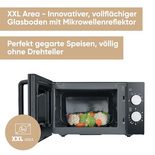SEVERIN Mikrowelle mit Glasboden, zum Auftauen und Erhitzen, Mikrowellengerät mit großer Nutzfläche für eckiges Geschirr, Schwarz/Edelstahl, MW 7761 : Küche, Haushalt &amp; Wohnen