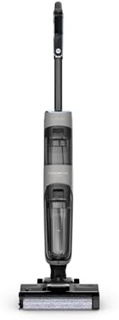 Rowenta X Clean 4 kabelloser Nass und Trockenstaubsauger, Selbstreinigungsfunktion, Nass Trockensauger 50min Laufzeit, automatische Schmutzerkennung, Nasssauger mit smartem LED Display, grau GZ5036WO