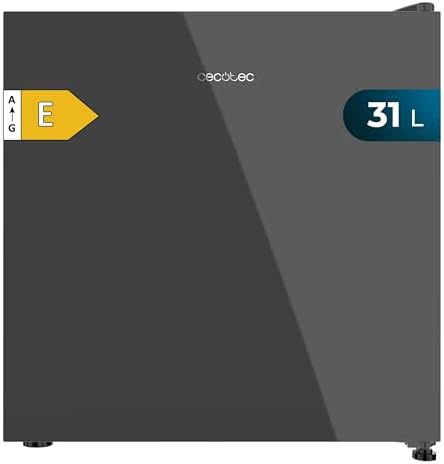 Cecotec Mini Kühlschrank Bolero CoolMarket TT 31 Dual Grau Glas E. Energieeffizienzklasse E, Tischkühlschrank aus grauem Glas, 49,6x47,4 cm, Kapazität 31L, Dualfunktion, herausnehmbare Ablage : Elektro Großgeräte