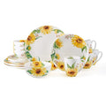 Mikasa Sunflower Geschirr Set, Knochenporzellan, leicht, splitterfest, 16 teilig, Service für 4 Personen, mehrfarbig : Küche, Haushalt &amp; Wohnen