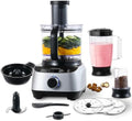 SNDOAS Küchenmaschine, 1300W Food Processor, 3,5 L Rührschüssel Teig Kneten, Multifunktional Gemüseschneider Elektrisch, 1,5 L Mixer, Mahlwerk, Zitruspresse, inkl. 11 Zubehörteilen