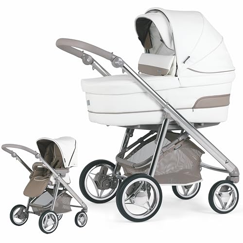 BEBECAR Zweiteiliger Kinderwagen V Plun Specials, inklusive Gestell mit Korb, Babywanne komplett mit Matratze und Buggy mit ausziehbarem Verdeck, verchromtes Gestell, Farbe KP121 : Baby