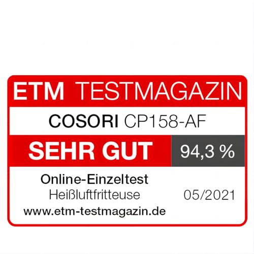 COSORI Heißluftfritteuse Airfryer, Testsieger 2024, 11 in 1 Air Fryer XXL 5,5L, Friteuse Heissluftfritteuse mit Shake Reminder, 100 Rezepte, 55 Prozent energiesparend, spülmaschinenfest, CP158 AF : Küche, Haushalt &amp; Wohnen