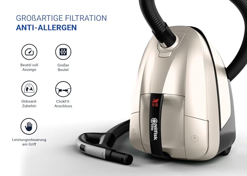 Nilfisk Elite Staubsauger   Bodenstaubsauger   Teppichsauger   Polstersauger   Anti Allergen mit HEPA Filter   Anti Milben und Tierhaare   Champagnerfarben: Küche, Haushalt &amp; Wohnen