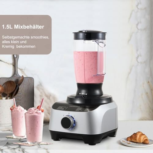 SNDOAS Küchenmaschine, 1300W Food Processor, 3,5 L Rührschüssel Teig Kneten, Multifunktional Gemüseschneider Elektrisch, 1,5 L Mixer, Mahlwerk, Zitruspresse, inkl. 11 Zubehörteilen