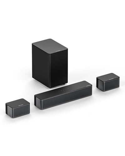 ULTIMEA 5.1 Surround Soundbar, 3D Surround Sound System, Soundbar für TV Geräte mit Subwoofer und Rear Lautsprechern, 5.1 Virtuelle Surround, Bass Einstellbare Heimkino TV Lautsprecher, Poseidon D50 : Elektronik &amp; Foto