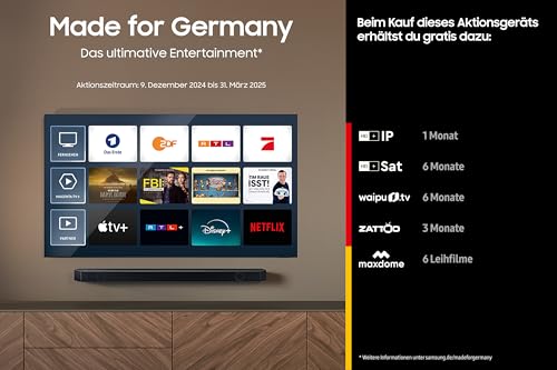 Samsung Crystal UHD 4K DU8579 Fernseher 43 Zoll, Samsung TV mit Dynamic Crystal Color, 4K Upscaling, AirSlim Design, Smart TV, GU43DU8579UXZG, Deutsches Modell [2024] : Elektronik &amp; Foto