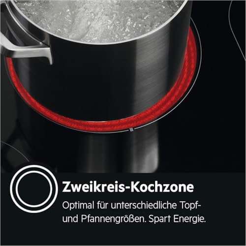 AEG Glaskeramikkochfeld autark 60cm / 4 Zonen mit Bräter  und Dreikreiskochzone für mehr Flexibilität / 14 Stufen / Facettenrahmen / Timer / DirectSlider Bedienung / Kindersicherung / HRB64470FB : Elektro Großgeräte