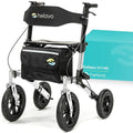 Helavo Rollator mit Pannensicheren Vollgummireifen für Draußen   Faltbarer Aluminium Outdoor Rollator mit Sitz   Maximale Mobilität &amp; Komfort im Außenbereich : Drogerie &amp; Körperpflege