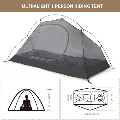 Naturehike Ultraleichtes Zelt Trekkingzelt für 1 Personen Zelt 3 4 Saison für Camping Wandern : Sport &amp; Freizeit