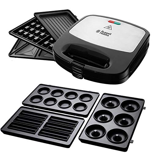 Russell Hobbs Multifunktionsgerät [Sandwich Maker, Waffeleisen, Kontaktgrill]   3er Zusatzplattenset [Cake Pop, Mini Donut, Churros] Fiesta (spülmaschinengeeignete Platten) 24540 56   25490 56