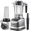AMZCHEF 2 IN1 Mixer Hochleistungsmixer mit 1850 ml  und 600 ml Behälter für Zwei Mixmodi | Standmixer 2000 Watt mit stößel und 6 Profi Klingen 22000 Umdrehungen   Mattes Grau