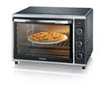 SEVERIN Back  und Toastofen mit Umluftfunktion, Mini Backofen mit Grillrost, Backblech, Drehspieß und Pizzastein, vielseitiger Heißluftofen mit 42 L Kapazität, 1.800 W, schwarz, TO 2058 : Küche, Haushalt &amp; Wohnen