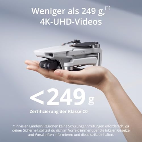 DJI Mini 4K Fly More Combo, Drohne mit UHD Kamera 4K für Anfänger, Unter 249 g, 3 Achsen Gimbal Stabilisierung, 10km Videoübertragung, Autom Rückkehr, 3 Akkus für 93 min Flugzeit : Spielzeug