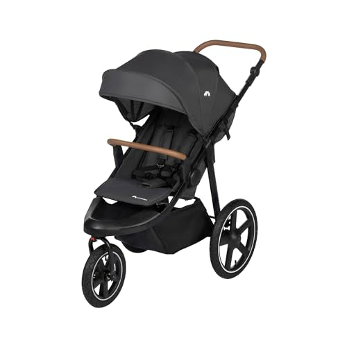 Bebeconfort Cloudy, All Terrain Baby Stroller, 0–4 Jahre (max. 22kg), verstellbar, schnell zusammenklappbar, 3 große Kinderwagen Luftreifen, verstellbarer Schieber, geräumiger Korb, Mineral Graphite : Baby