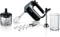 Bosch Handrührer Home Professional Styline MFQ4980B, 5 Stufen, 2 Edelstahl Rührbesen  und Knethaken, Mixstab Edelstahl, Universalzerkleinerer, 850 W, schwarz/dark silver