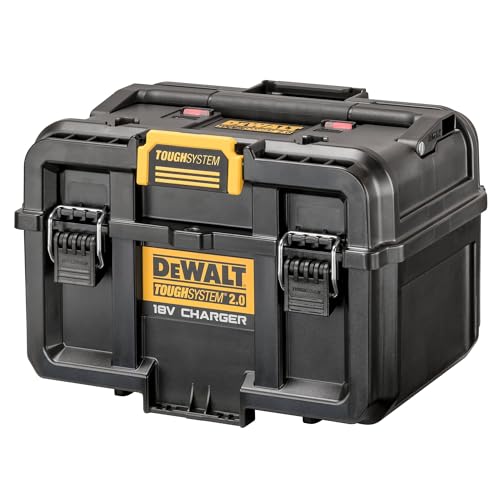 Dewalt ToughSystem 2.0 Akku Ladebox DWST83471 (für 18V inkl. FlexVolt Akkus, Doppelladegerät mit 4 A Ladestrom, integriert in Transport Koffer, gleichzeitiges Laden von 2 Akkus, Lieferung ohne Akkus) : Baumarkt