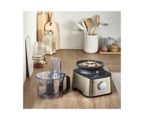 Kenwood Multipro Compact  FDM313SS Kompakt Küchenmaschine, 2,1 Liter, Integrierte Waage, Edelstahl Messer, 3 Arbeitsscheiben und 6 weitere Zubehör Teile, Metallgehäuse, 800 Watt, silber