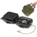 Naturehike 2 in 1 Gascampingherd, Pfanne, Herd mit verstellbaren Brennern, 88,18 oz, transportierende Griff, tragbare, Eisenpfanne für Camping &amp; Wandern, Notkochherd : Sport &amp; Freizeit