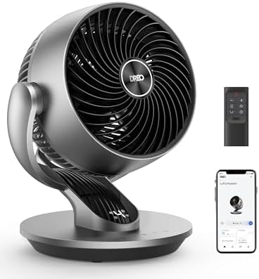 Dreo 28dB Leiser Smart Tischventilator für Schlafzimmer Büro, Ventilator mit Fernbedienung Kühlung 21M Windentfernung 4 Geschwindigstufe 5 Modi 12H Timer 90° Auto 120° Manuell oszillierend, Lynx S : Küche, Haushalt &amp; Wohnen