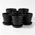 Nhgftdhsjtef-5 Packs Blumentopf mit Bewässerungssystem, 20.3cm Pflanzentopf mit Bewässerungssystem, Übertopf mit Untersetzer, Blumentöpfe Set Ideal für Innen und Balkongärten, Schwarz