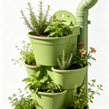 Nhgftdhsjtef-Fallrohrpflanzgefäss 40 - Blumentopf für Regenrohr - vertikaler Garten - 100% recyceltes Plastik - Ø 21.6 x H 16.3 cm - Grün/Pistazien Grün