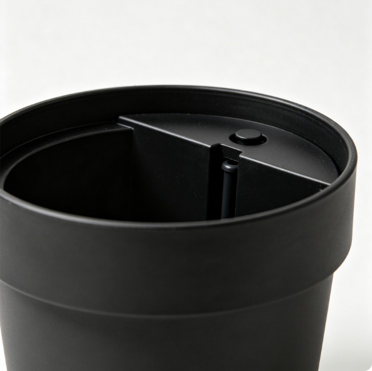 Nhgftdhsjtef-5 Packs Blumentopf mit Bewässerungssystem, 20.3cm Pflanzentopf mit Bewässerungssystem, Übertopf mit Untersetzer, Blumentöpfe Set Ideal für Innen und Balkongärten, Schwarz