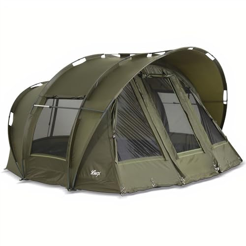Lucx® Leopard Bivvy Angelzelt 2 bis 3 Personen Karpfenzelt 2 bis 3 Mann Anglerzelt Carp Dome Fishing Tent 10.000mm : Sport &amp; Freizeit
