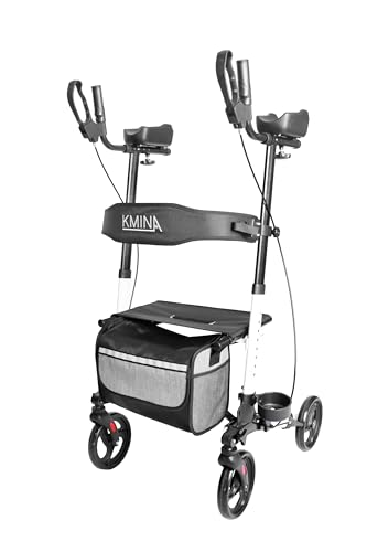 KMINA   Arthritis Rollator Outdoor Faltbar, Rollator mit Arthritis Stützen, Rollator Faltbar und Leicht mit Sitz, Unterarmrollatoren, Rollatoren für Senioren, Arthritis Rollator mit Armauflage : Drogerie &amp; Körperpflege