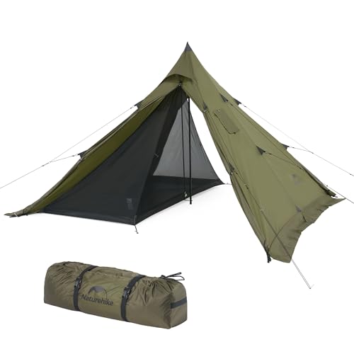 Naturehike Tipi Zelt Firstzelte 3 4 Personen Indianerzelt Wasserdicht Winddicht Einfacher Aufbau Pyramidenzelt für Outdoor Camping Familien : Sport &amp; Freizeit