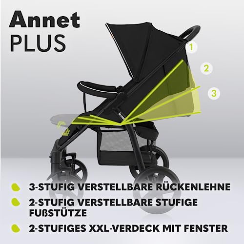 LIONELO Annet Plus Buggy bis 22 kg mit Liegefunktion, Kinderwagen klein zusammenklappbar mit Zubehör, Eva Schaum Räder, Moskitonetz, Fußdecke Getränkehalter, Korb : Baby